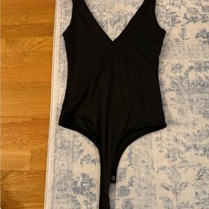 Black V-neck Bodysuit